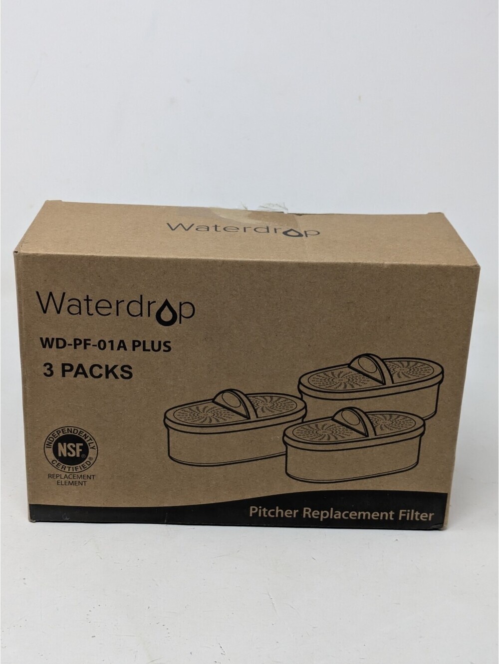 3 Waterdrop WD-PF-01A Plus Replacement Filters for All Pitcher Filtration System